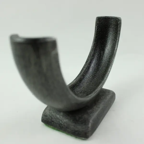 Art Deco Black Metal U-Shaped Candle Holder Display Stand 5.75in
