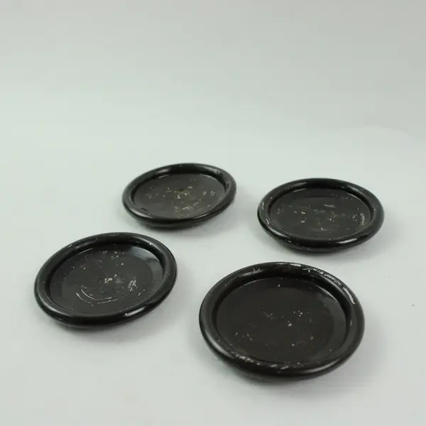 Round Furniture Caster Cup Hard Shell Carpet Base 2.5 Inch Set of 4
