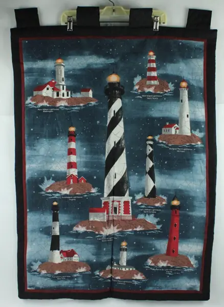 Famous Lighthouses Quilted Wall Hanging 27x37 Inch