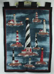Famous Lighthouses Quilted Wall Hanging 27x37 Inch