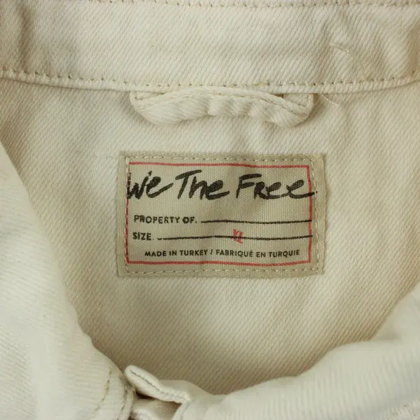 NWT Free People We The Free Women's Ecru Denim Jacket Size XL