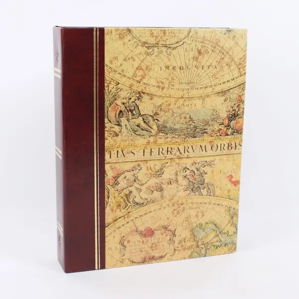 Map Print Photo Album Burgundy Spine Holds 156 4x6 Photos
