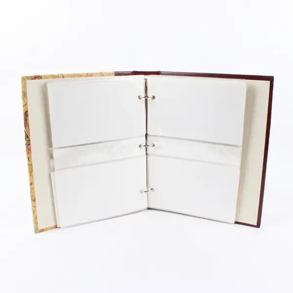 Map Print Photo Album Burgundy Spine Holds 156 4x6 Photos
