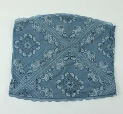 Wild Fable Women's Large Blue Paisley Bandana Print Tube Top