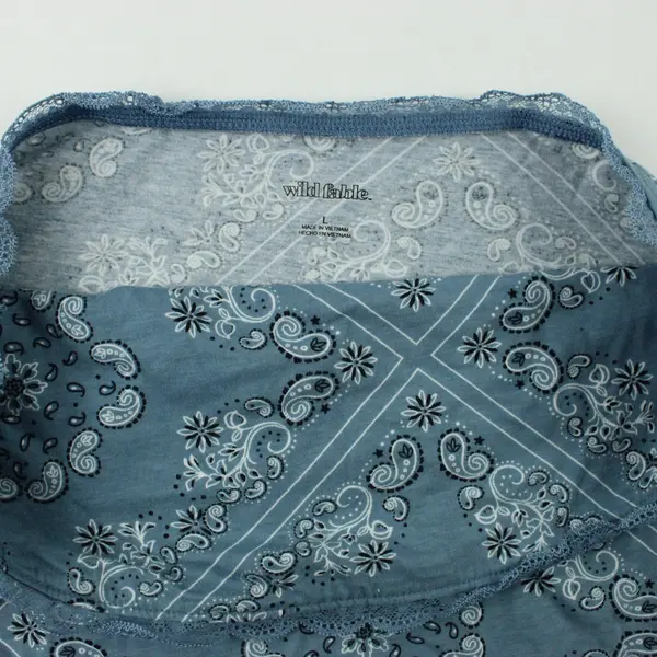 Wild Fable Women's Large Blue Paisley Bandana Print Tube Top
