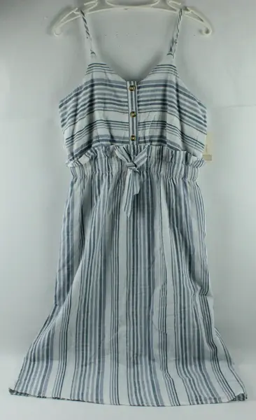 NWT Japna Women's Blue White Striped Sleeveless Midi Dress Large