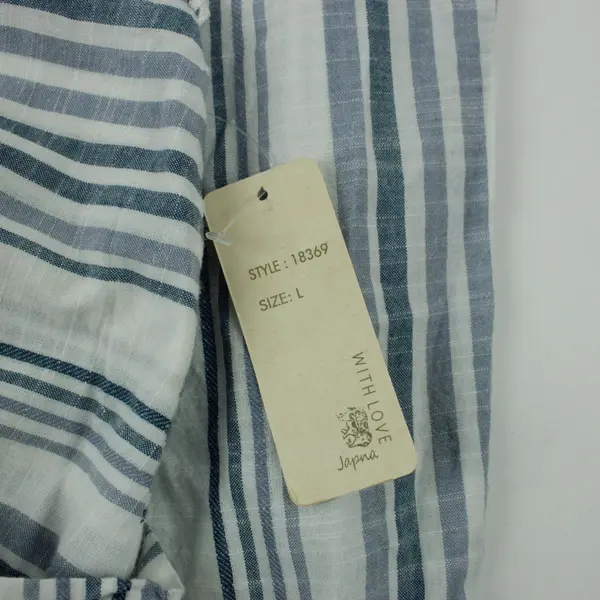 NWT Japna Women's Blue White Striped Sleeveless Midi Dress Large