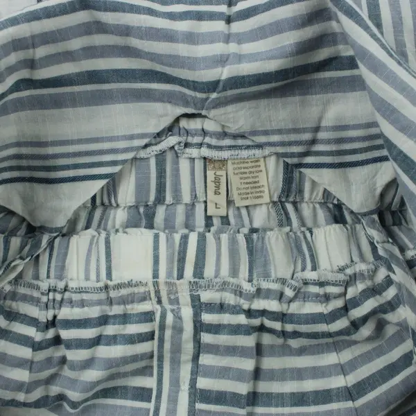NWT Japna Women's Blue White Striped Sleeveless Midi Dress Large