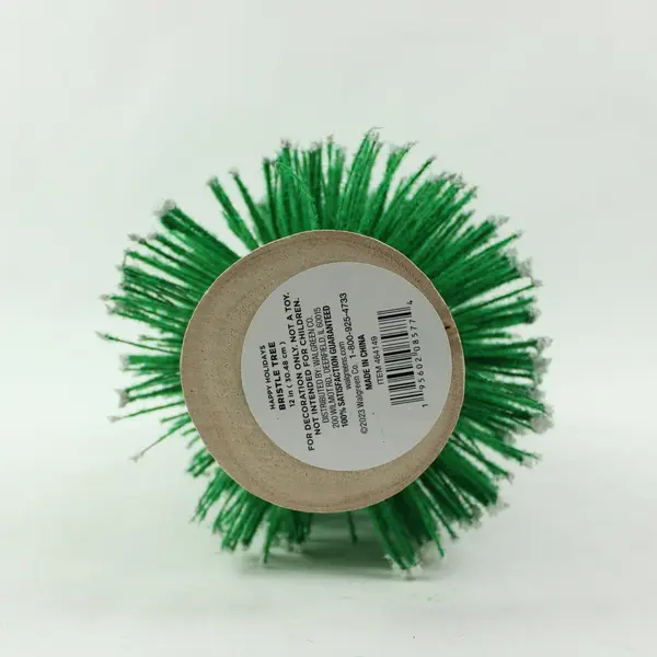 Happy Holidays Bottle Brush Christmas Tree 12 Inch Green White Tabletop Decor