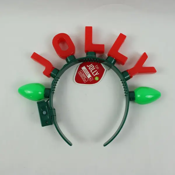 Be Jolly Light Up Flashing Christmas Jolly Headband Red Green