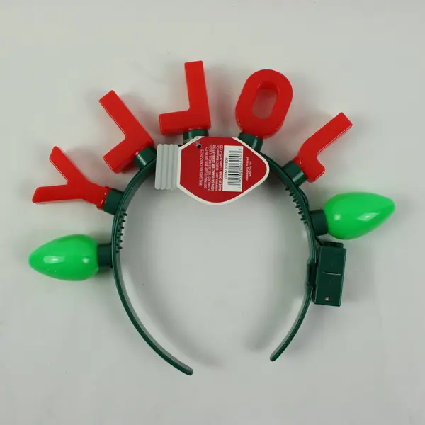 Be Jolly Light Up Flashing Christmas Jolly Headband Red Green