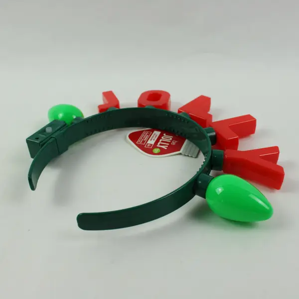 Be Jolly Light Up Flashing Christmas Jolly Headband Red Green