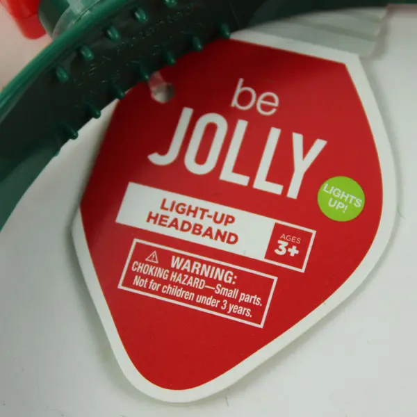 Be Jolly Light Up Flashing Christmas Jolly Headband Red Green