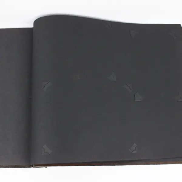 Vintage Brown Embossed Viking Ship Photo Album Scrapbook 15 x 11.5 in