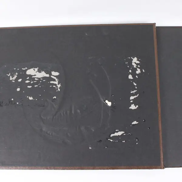 Vintage Brown Embossed Viking Ship Photo Album Scrapbook 15 x 11.5 in