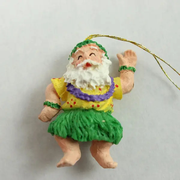 Set of 4 Santa Claus Christmas Ornaments on Vacation 1.75" Tall