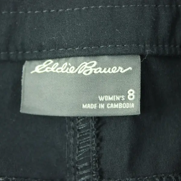 Eddie Bauer Women's Black Cargo Capri Pants Size 8