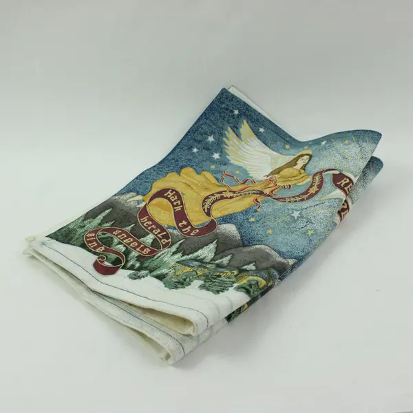 Lot of 2 Christmas Angel Nativity Cloth Placemats 18 x 12 in