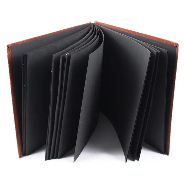 Brown Embossed Leather-Style Photo Album Scrapbook 15.5 x 11 Inch