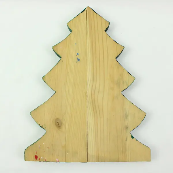 Christmas Nativity Tree Wall Hanging Painted Wood Decoration 10.5 x 8.25 in