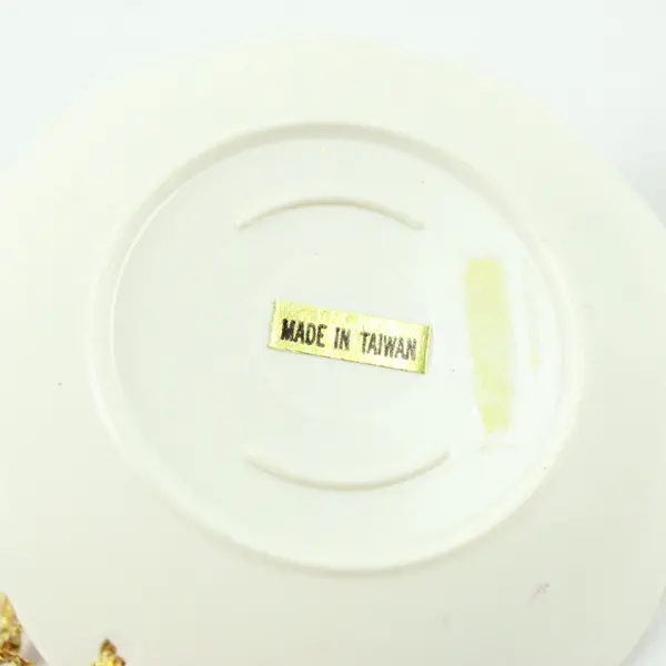 Holiday Dessert White Plate Spoon Plastic Christmas Ornament 1" High