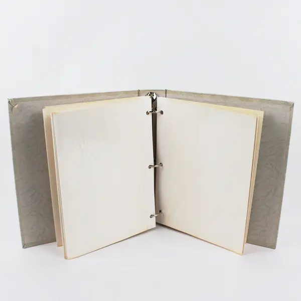 3-Ring Photo Album Ivory Decorative Border Binder Style 11.5 x 10