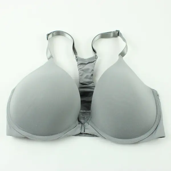 Rene Rofe Essentials Women's Gray Front Closure T-Shirt Bra 36D