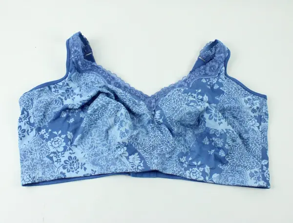Catherines Intimates Women's Blue Leopard Floral Unlined Bra 50G