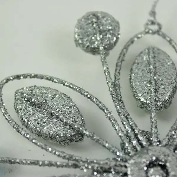 Blue Iridescent Rhinestone Flower Ornament Plastic Hanging Decor 6''