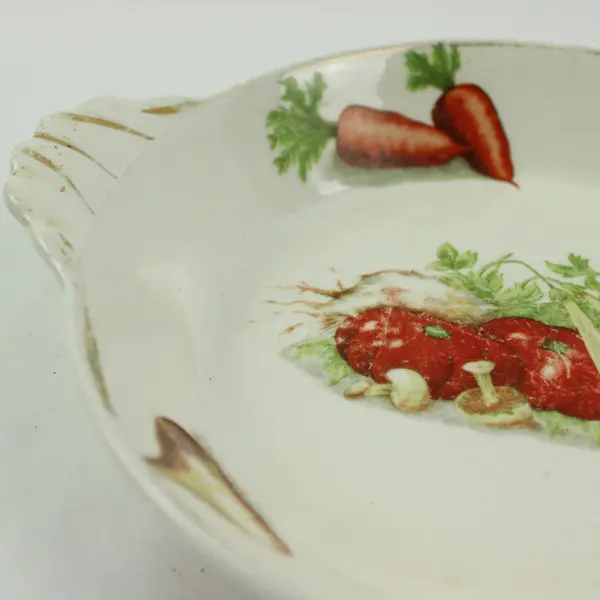 Vintage Vegetable Au Gratin Baker Dish With Handles 7.5in 22KT Gold