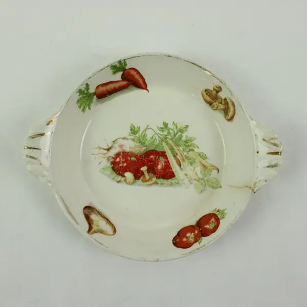 Vintage Vegetable Au Gratin Baker Dish With Handles 7.5in 22KT Gold