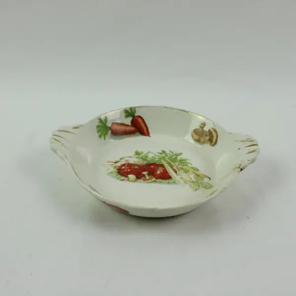 Vintage Vegetable Au Gratin Baker Dish With Handles 7.5in 22KT Gold