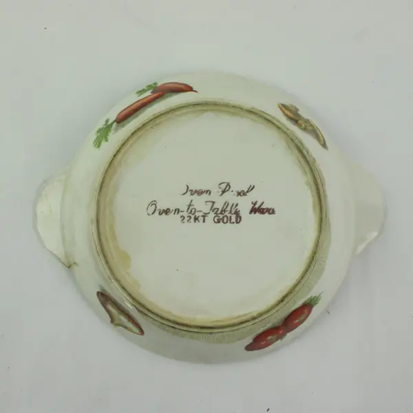Vintage Vegetable Au Gratin Baker Dish With Handles 7.5in 22KT Gold