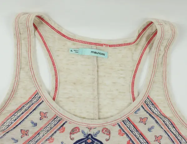 Maurices Women's XL Boho Graphic Tank Top Pink Blue Beige