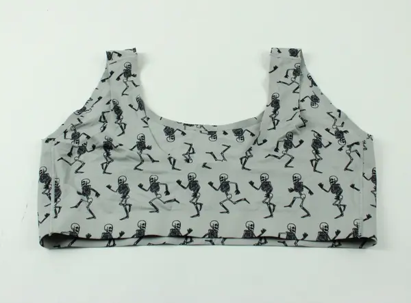 MeUndies Women's Skeleton Print Gray Unlined Bralette Size 2X