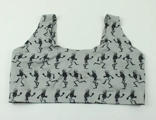 MeUndies Women's Skeleton Print Gray Unlined Bralette Size 2X