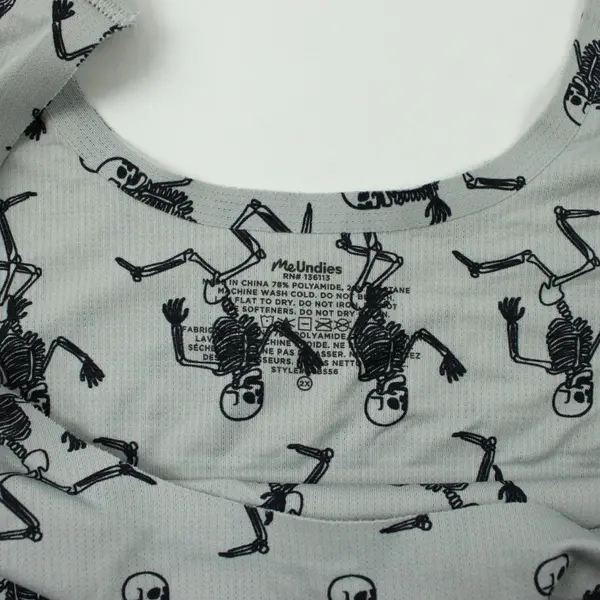 MeUndies Women's Skeleton Print Gray Unlined Bralette Size 2X