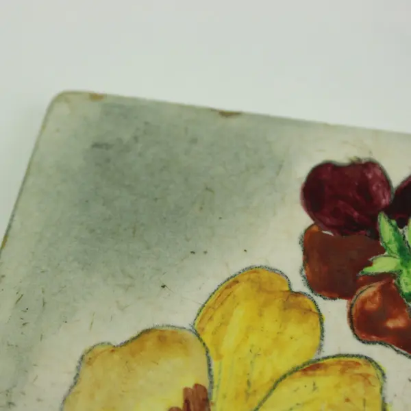 Floral Ceramic Tile Trivet 6 Inch Decorative Hot Pad