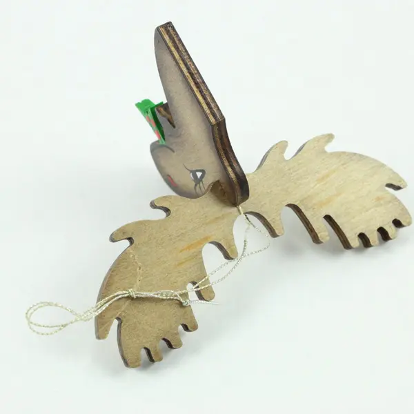 Handcrafted Wooden Moose Ornament From Juneau Alaska Rustic 4" Tall Hand Painted