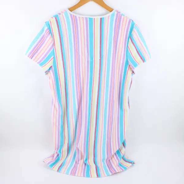 Adonna Women's Large Multicolor Striped Zip-Up Beach Cover-Up
