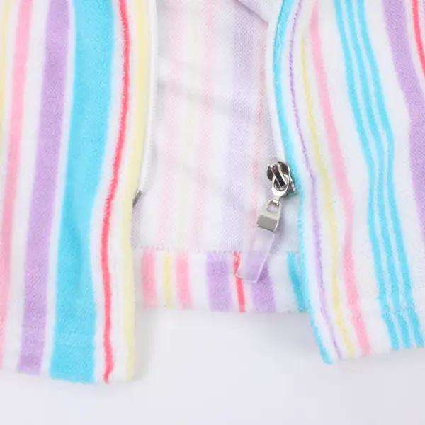 Adonna Women's Large Multicolor Striped Zip-Up Beach Cover-Up