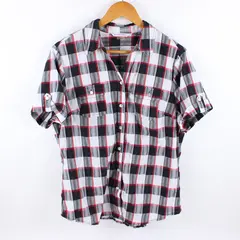 Allison Daley Women's Black Red Plaid Short Sleeve Button-Up Shirt Size 16