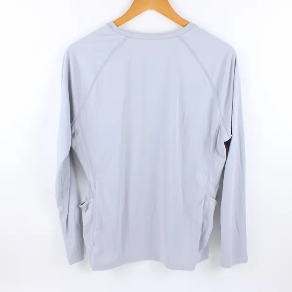 IUGA Women's Large Light Gray Long Sleeve Athletic Shirt with Pockets