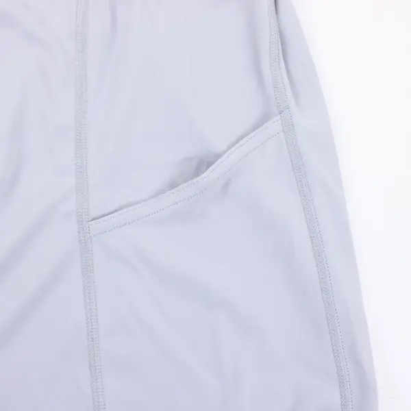 IUGA Women's Large Light Gray Long Sleeve Athletic Shirt with Pockets