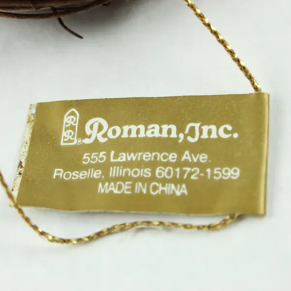 Roman Inc Bird Nest Ornament With Tiny Clear Glass Bird 3" in Diameter Good