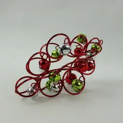 Red Wire Jingle Bell Hanging Christmas Tree Ornament Colorful Holiday Decor 5.5"