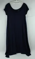 Spirit & Soul Women's Navy Blue Cap Sleeve Midi Dress Free Size