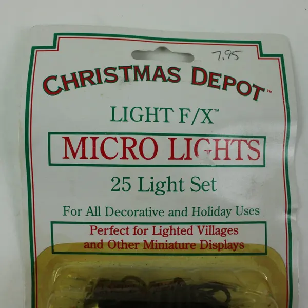 Vintage Christmas Depot Light F/X Micro Lights 25-Light Set Green Wire New 