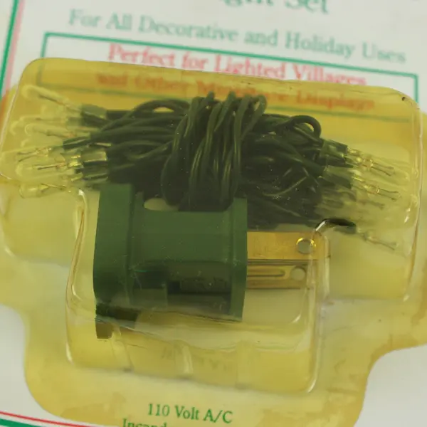 Vintage Christmas Depot Light F/X Micro Lights 25-Light Set Green Wire New 