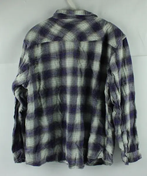 Canyon Guide Outfitters Women's 2XL Purple Off-White Plaid Snap-Front Shirt